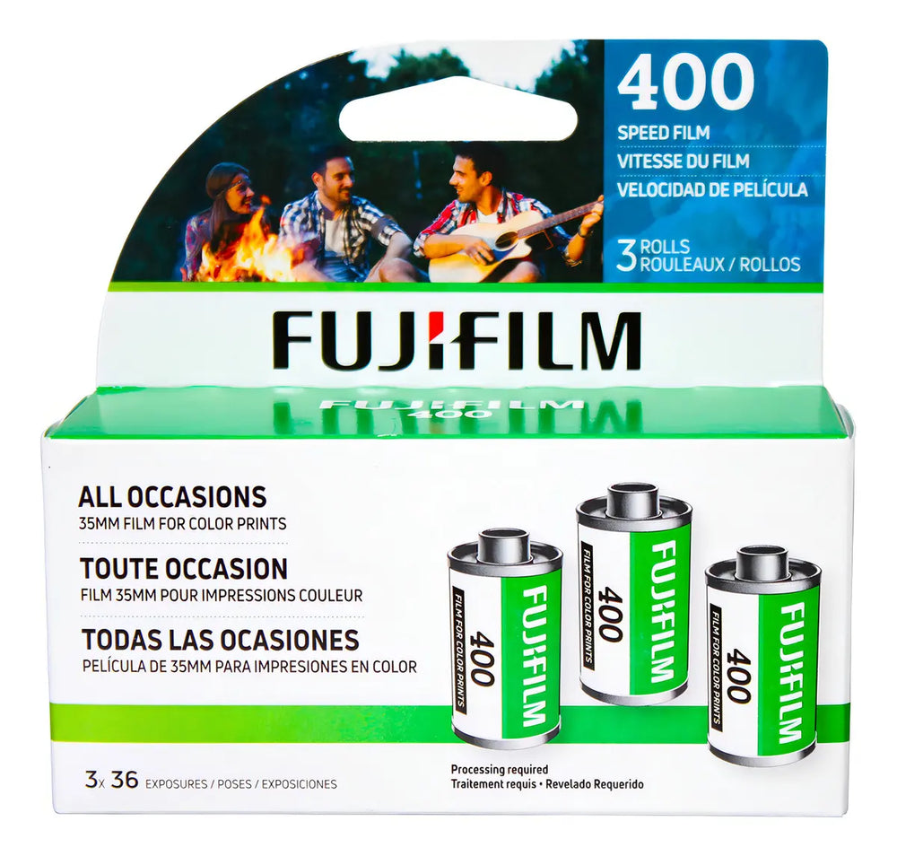 Fujifilm 400 · 35 mm · 36 exposiciones · Pack de 3