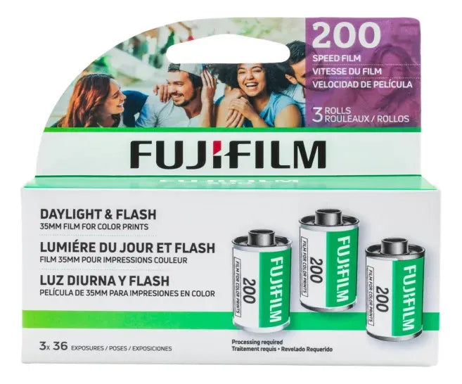 Fujifilm 200 · 35 mm · 36 exposiciones · Pack de 3